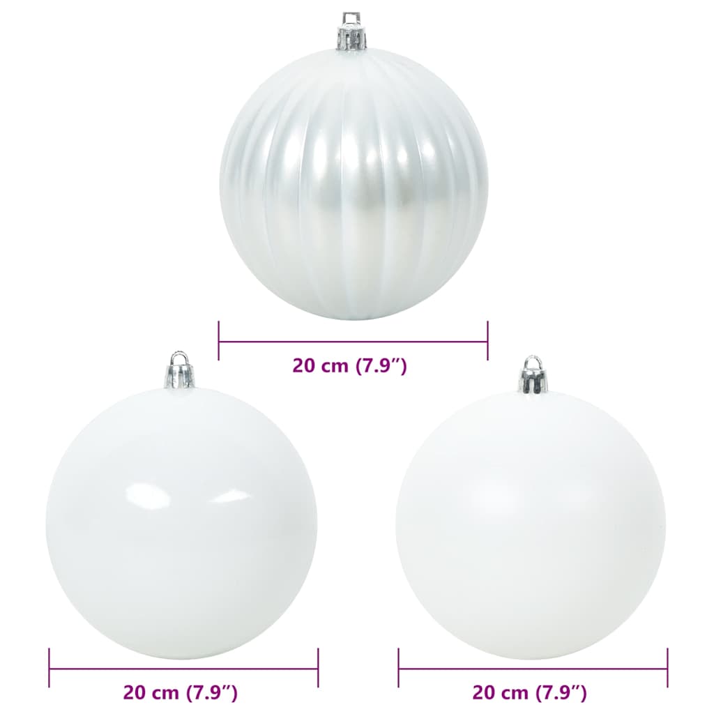 Set di palline di Natale XXL 4 pz Bianco Ø 20 cm Plastica