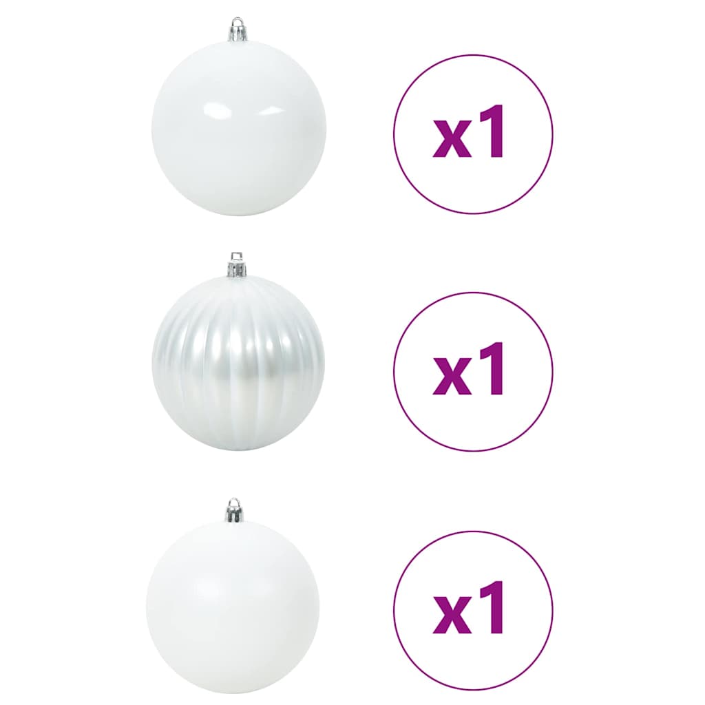 Set di palline di Natale XXL 3 pz Bianco Ø 25 cm Plastica