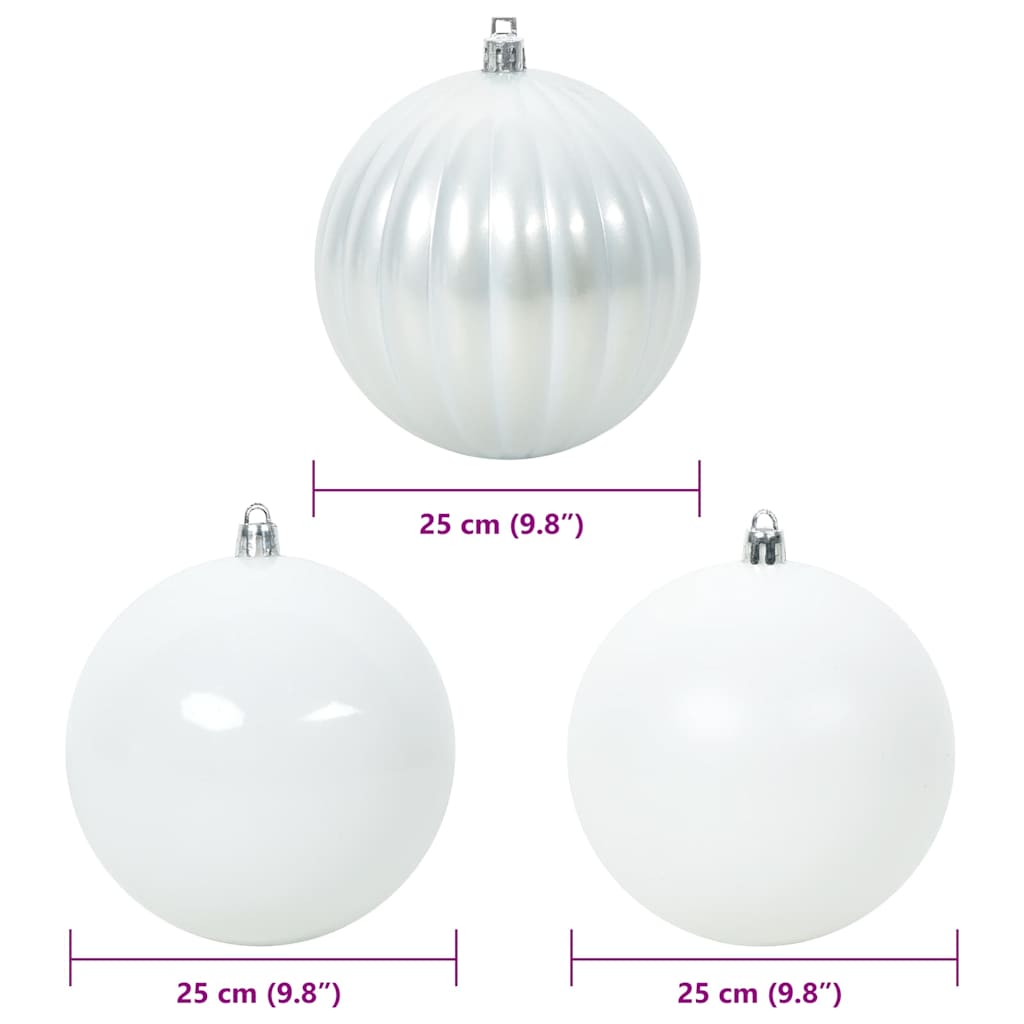 Set di palline di Natale XXL 3 pz Bianco Ø 25 cm Plastica