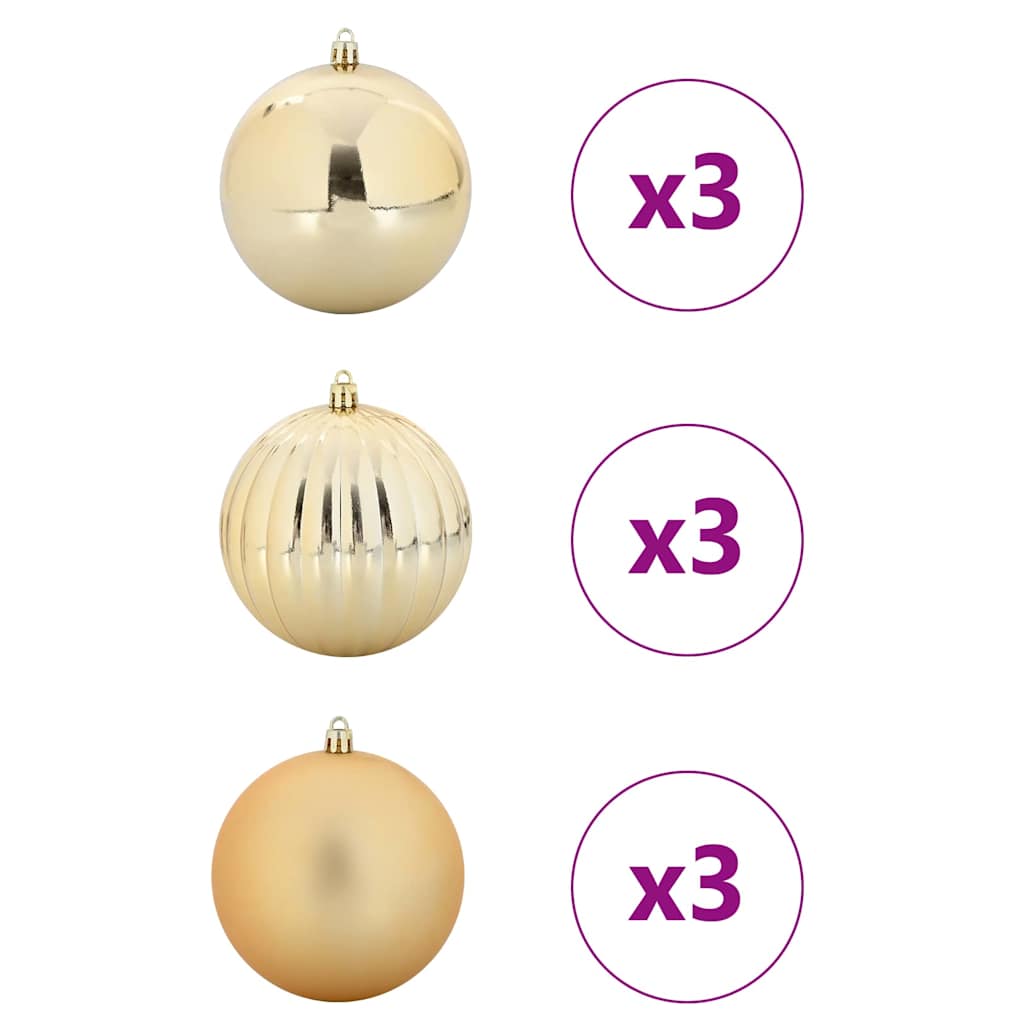 Set di palline di Natale XL 9 pz Oro Ø 15 cm Plastica