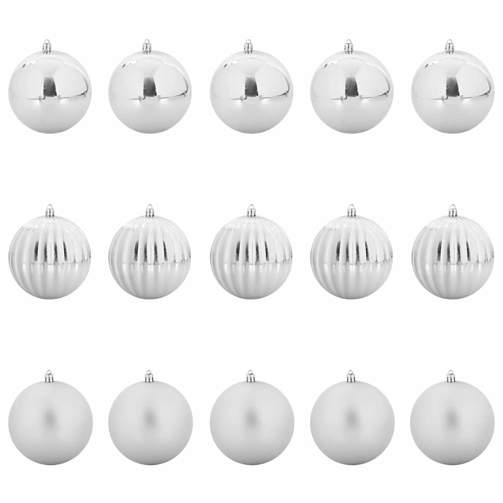 Set di palline di Natale XL 15 pz Argento Ø 10 cm Plastica