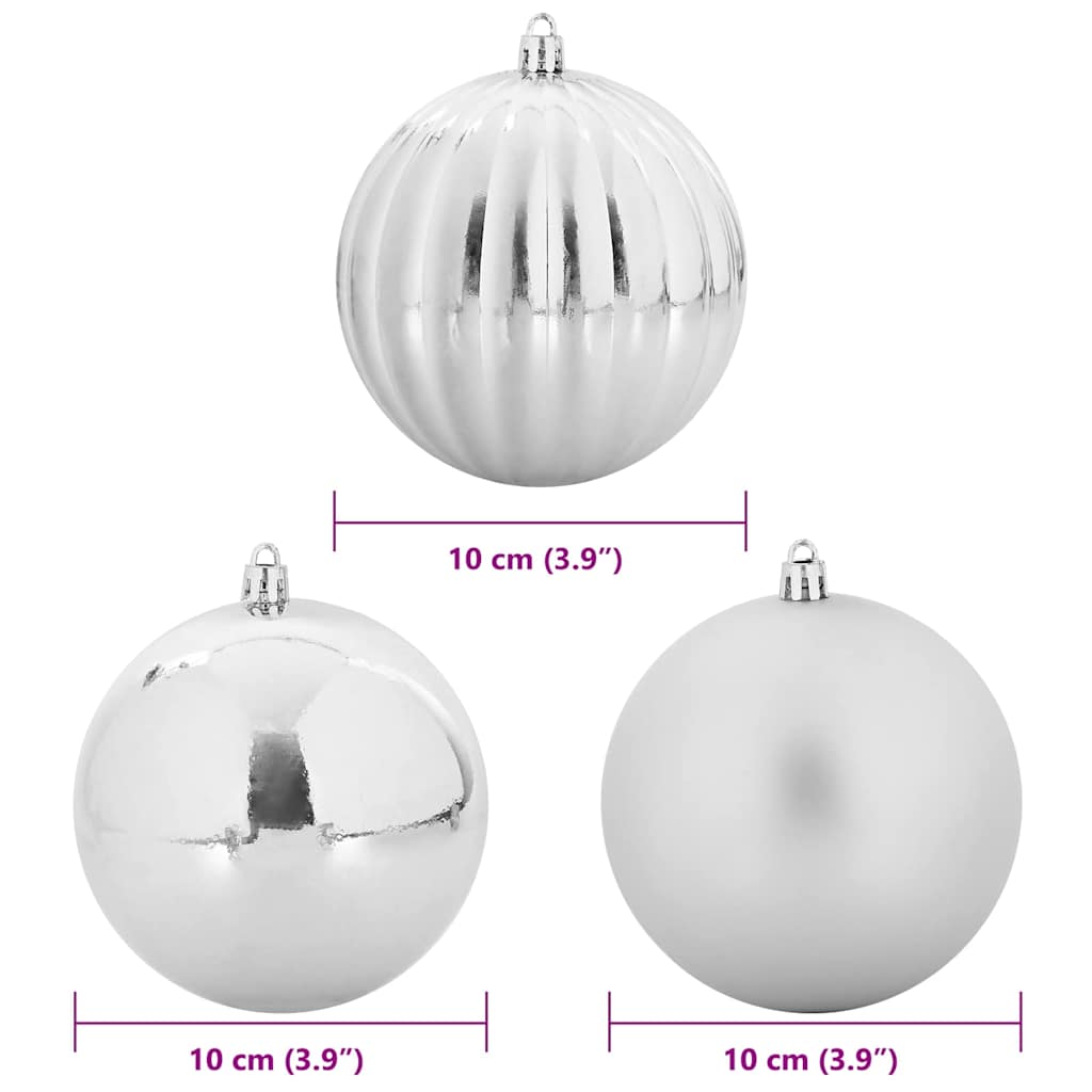 Set di palline di Natale XL 15 pz Argento Ø 10 cm Plastica