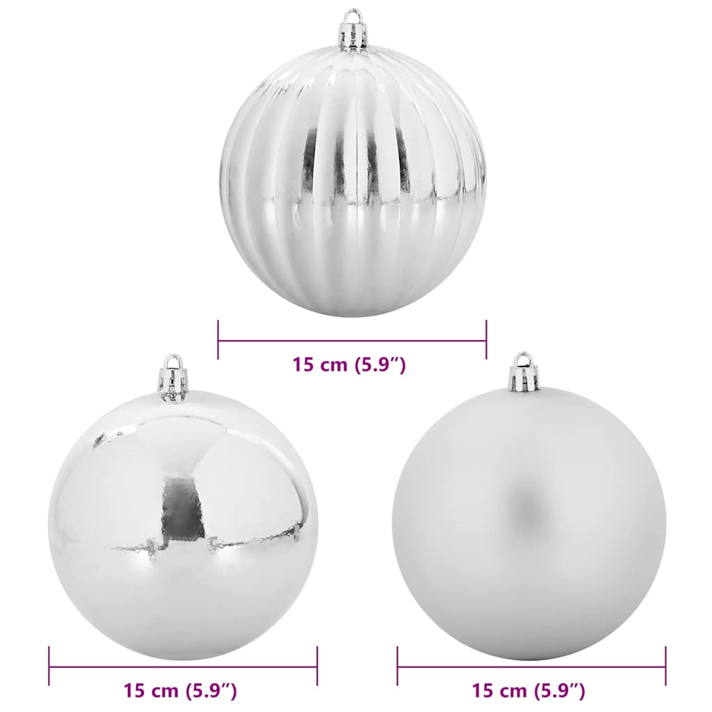 Set di palline di Natale XL 9 pz Argento Ø 15 cm Plastica