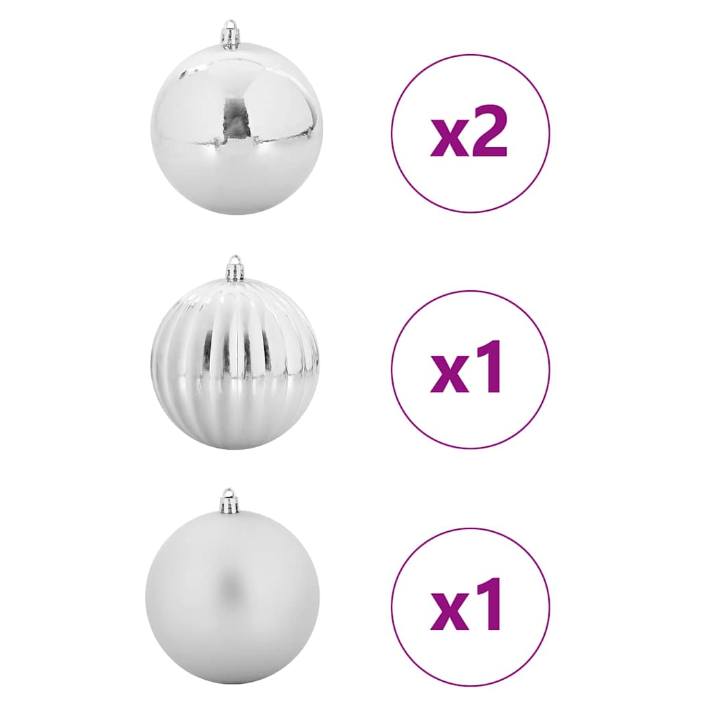 Set di palline di Natale XXL 4 pz Argento Ø 20 cm Plastica