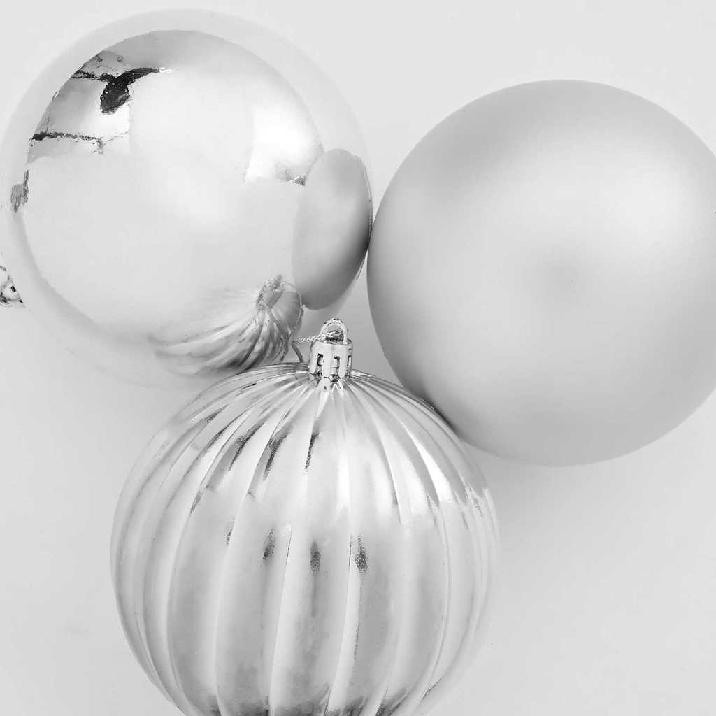 Set di palline di Natale XXL 4 pz Argento Ø 20 cm Plastica