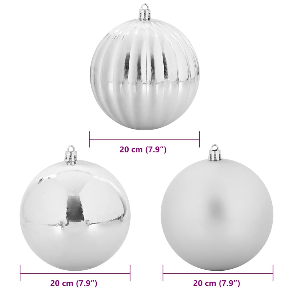 Set di palline di Natale XXL 4 pz Argento Ø 20 cm Plastica