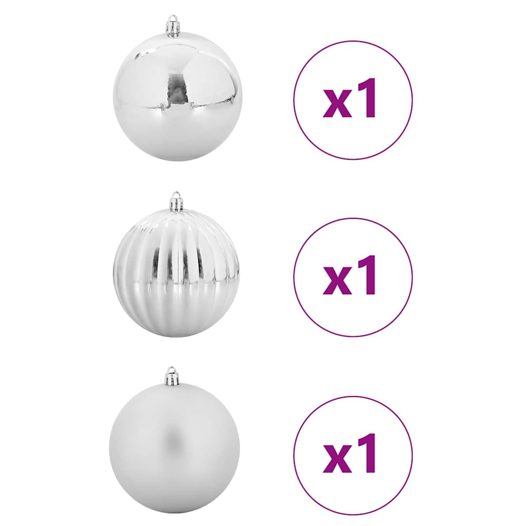Set di palline di Natale XXL 3 pz Argento Ø 25 cm Plastica