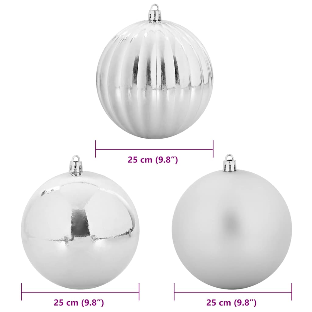Set di palline di Natale XXL 3 pz Argento Ø 25 cm Plastica
