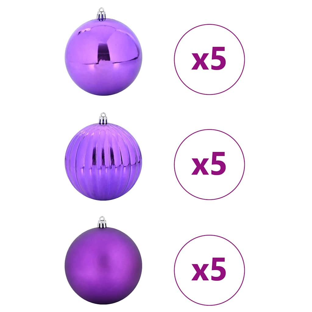 Set di palline di Natale XL 15 pz Lillà Ø 10 cm Plastica