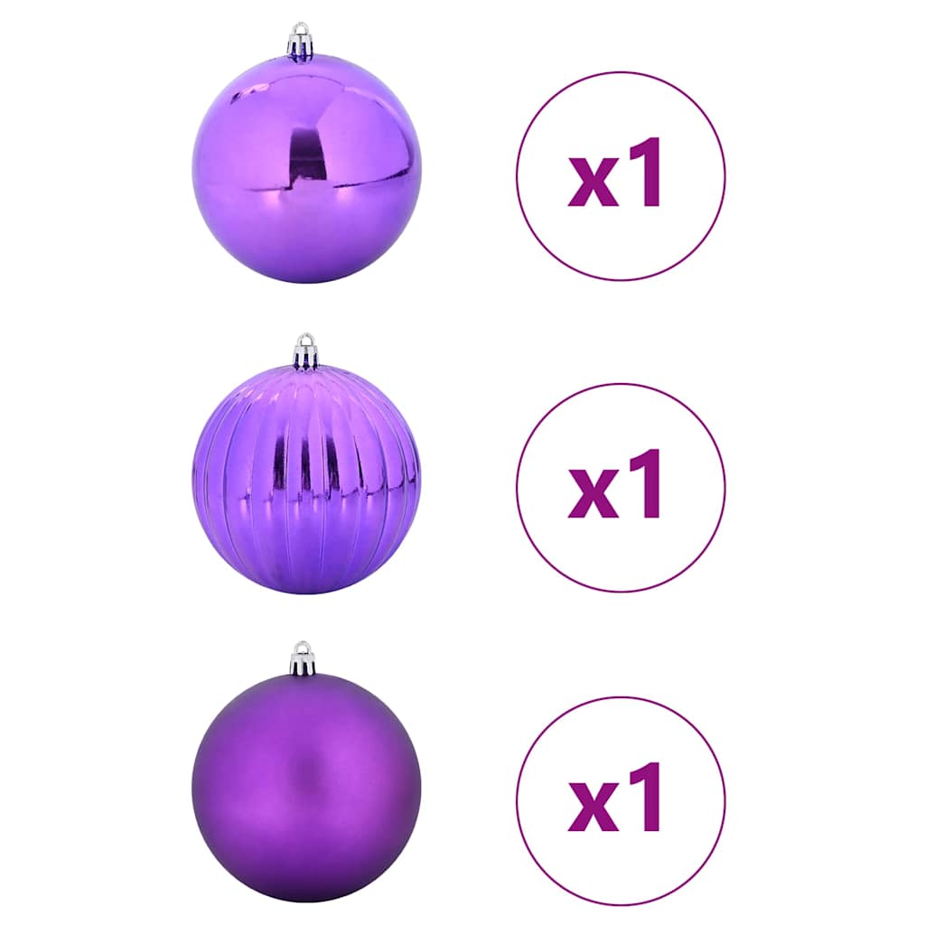 Set di palline di Natale XXL 3 pz Lillà Ø 25 cm Plastica