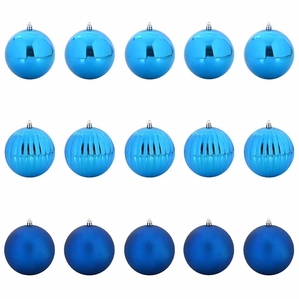 Set di palline di Natale XL 15 pz Blu Ø 10 cm Plastica