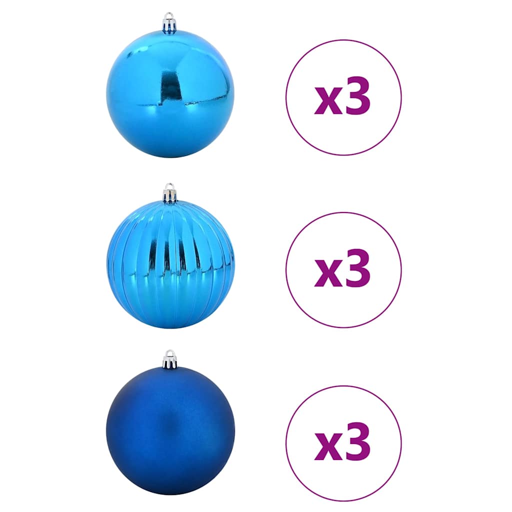 Set di palline di Natale XL 9 pz Blu Ø 15 cm Plastica