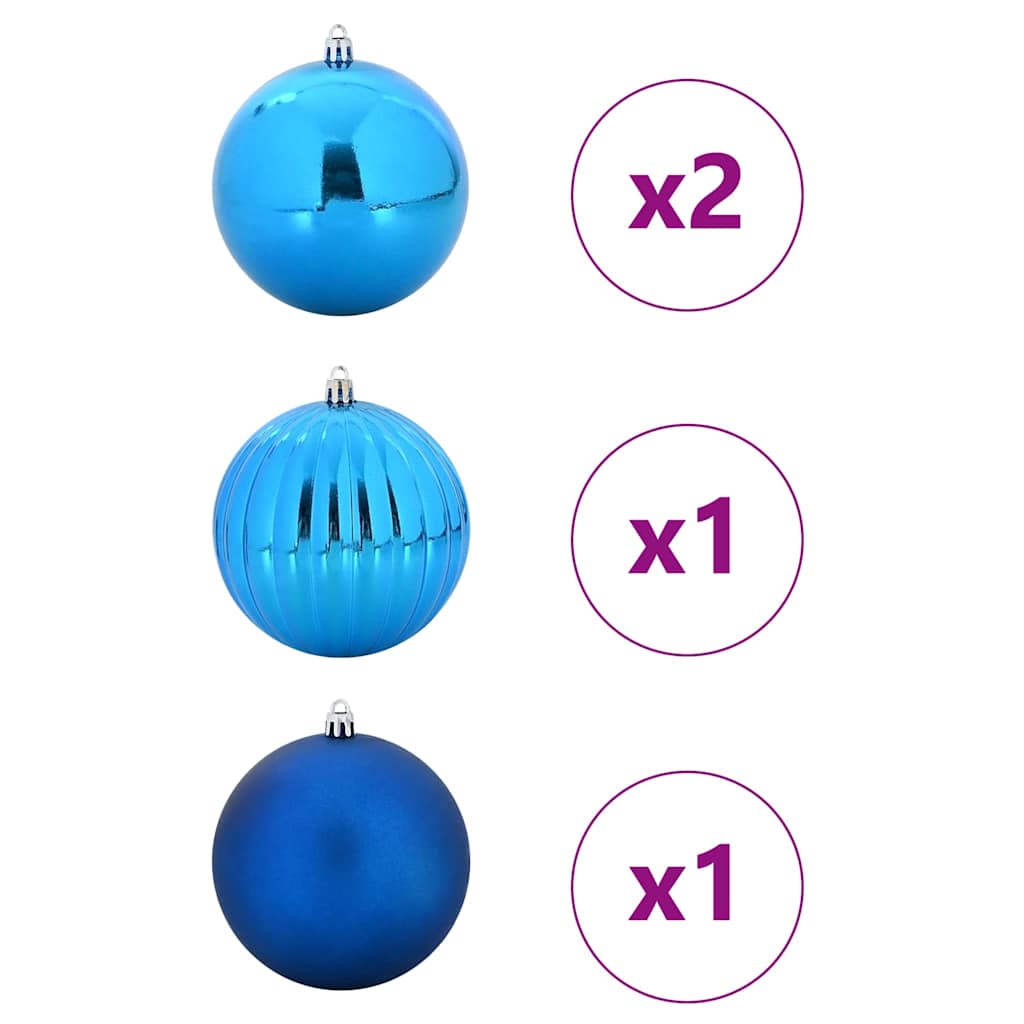 Set di palline di Natale XXL 4 pz Blu Ø 20 cm Plastica