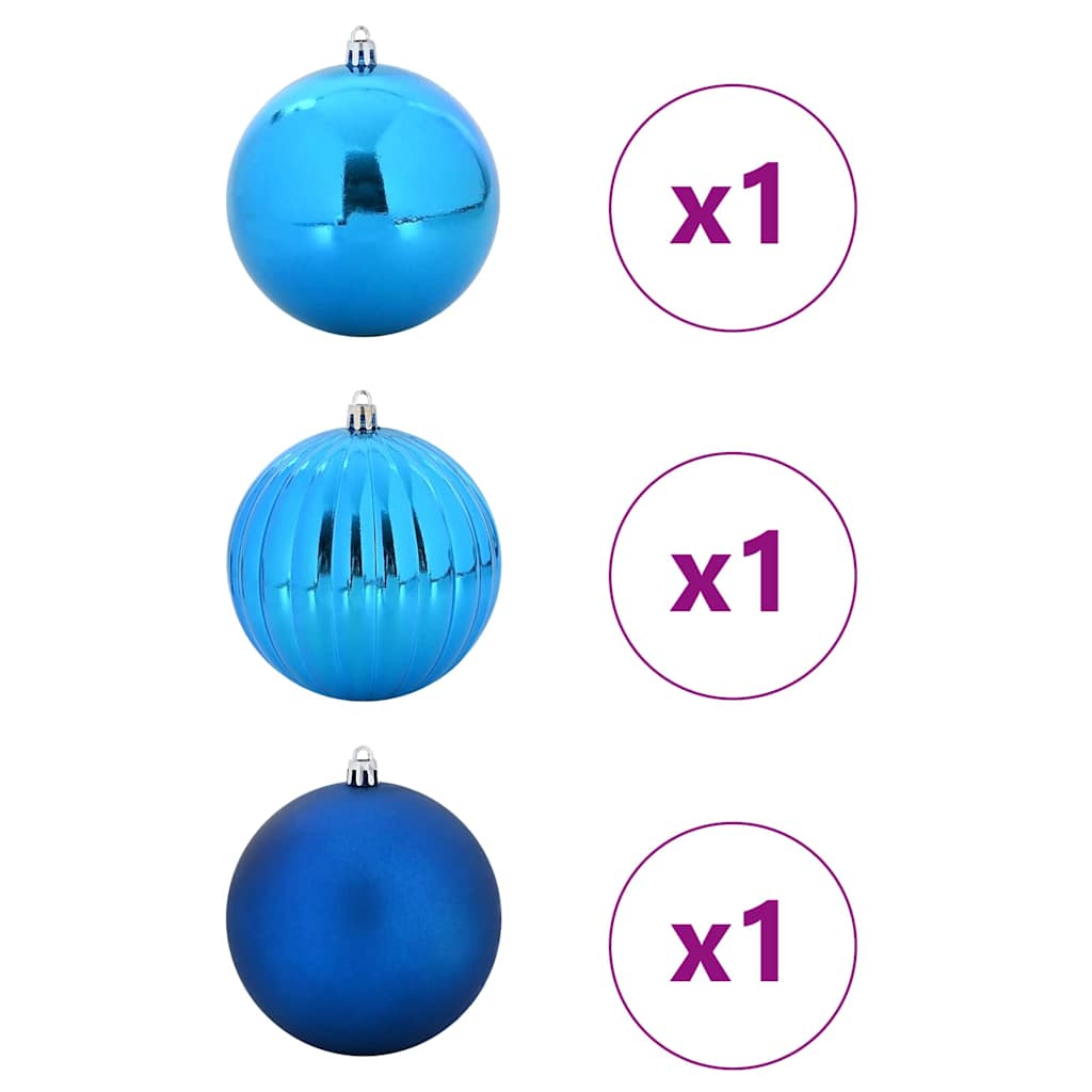 Set di palline di Natale XXL 3 pz Blu Ø 25 cm Plastica