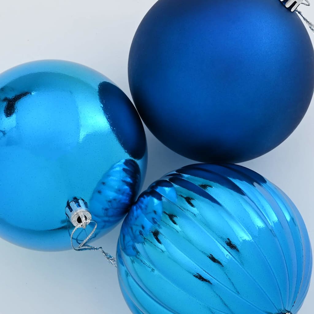 Set di palline di Natale XXL 3 pz Blu Ø 25 cm Plastica