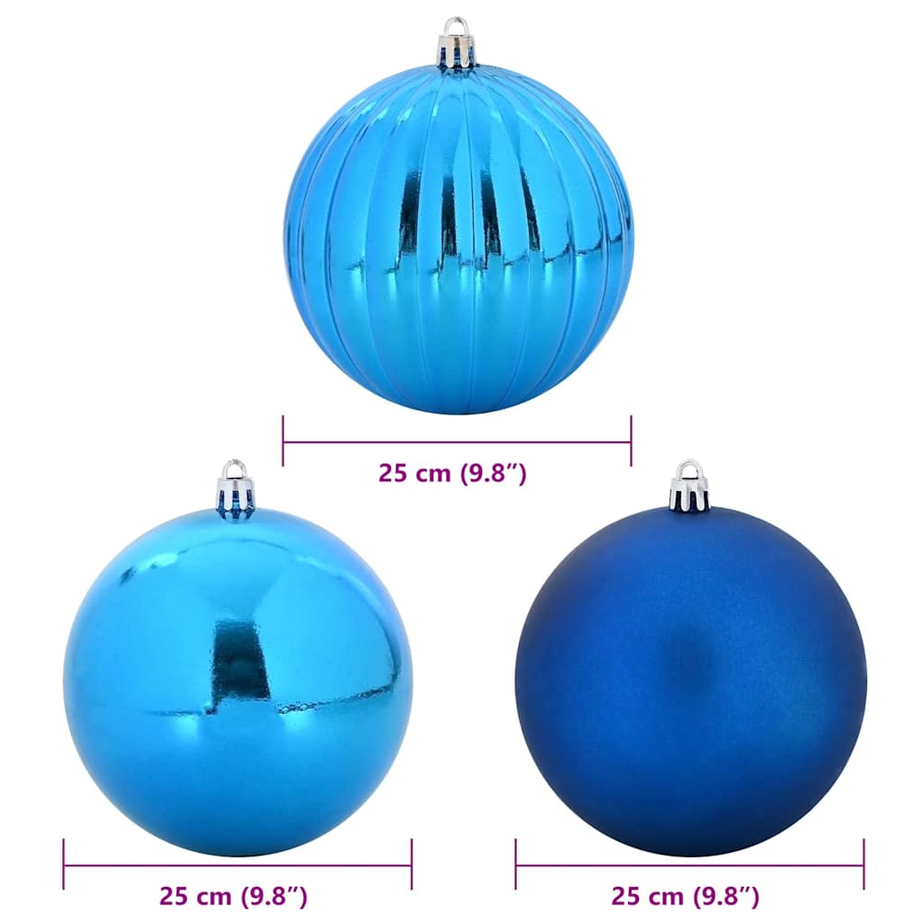 Set di palline di Natale XXL 3 pz Blu Ø 25 cm Plastica