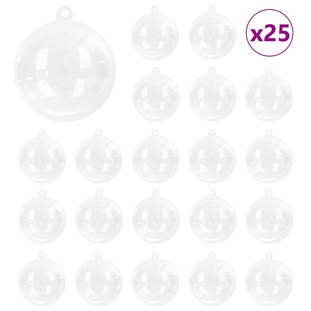 Set di Palle di Natale 25 pz Trasparente Ø 8 cm Plastica