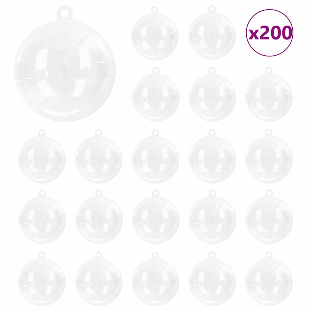 Set di Palle di Natale 200 pz Trasparente Ø 5 cm Plastica