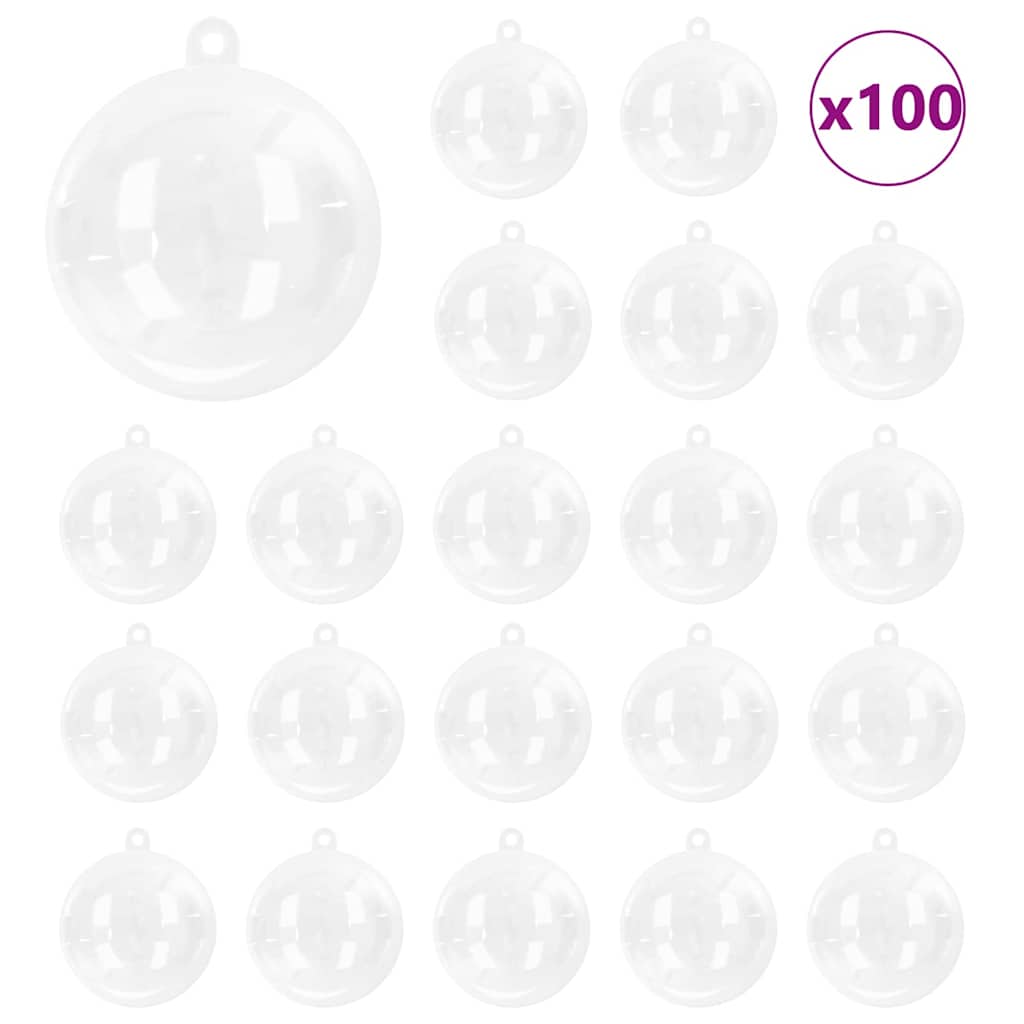 Set di Palle di Natale 100 pz Trasparente Ø 10 cm Plastica