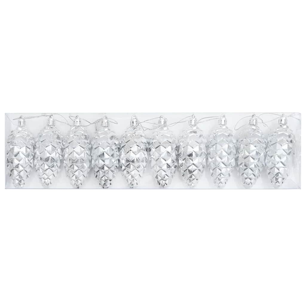 Palla di pino di Natale 40 pz Argento 4 x 9 cm Plastica