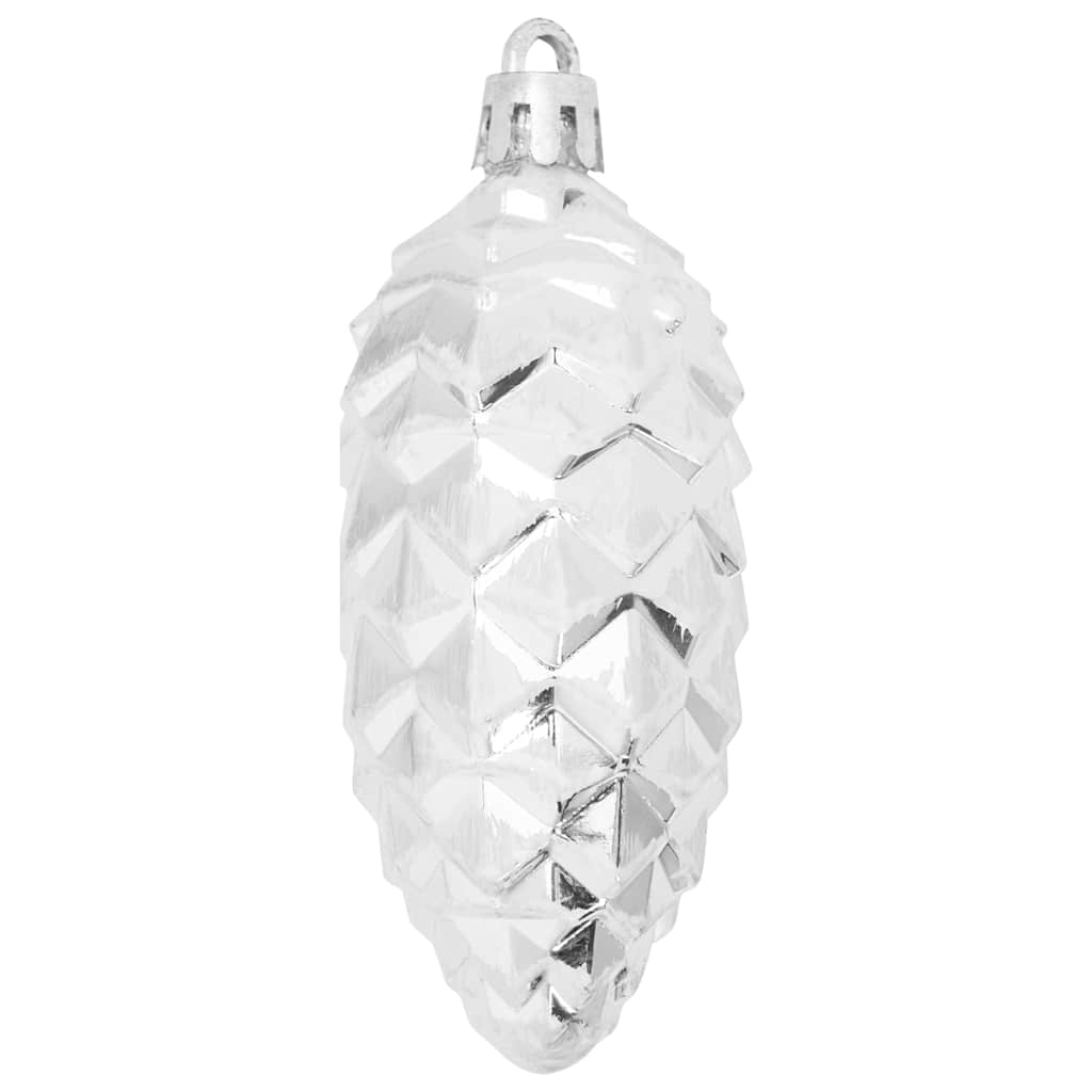 Palla di pino di Natale 40 pz Argento 4 x 9 cm Plastica