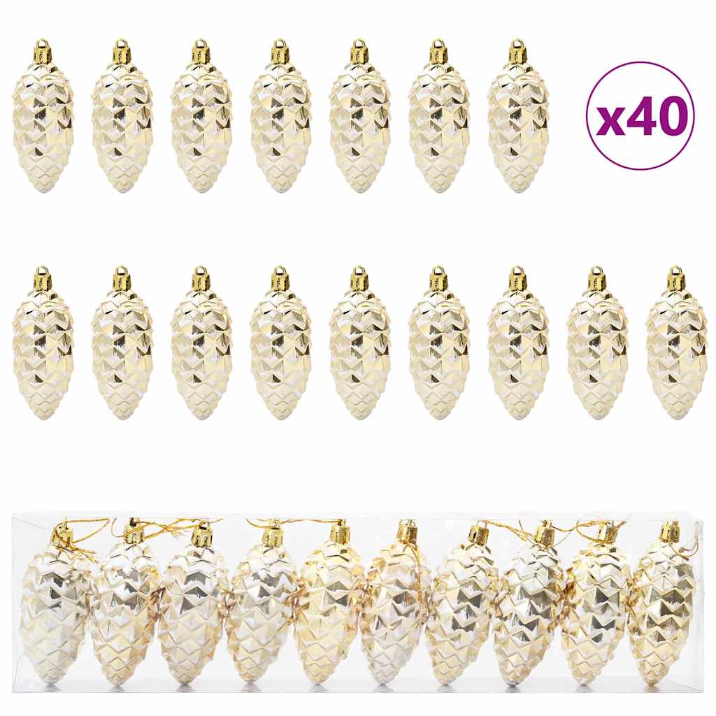 Palla di pino di Natale 40 pz Oro 4 x 9 cm Plastica