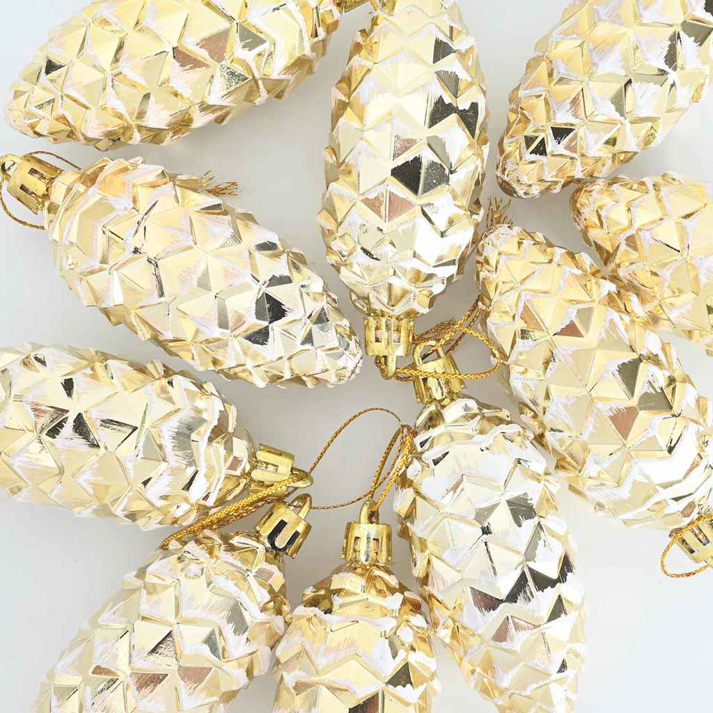 Palla di pino di Natale 40 pz Oro 4 x 9 cm Plastica