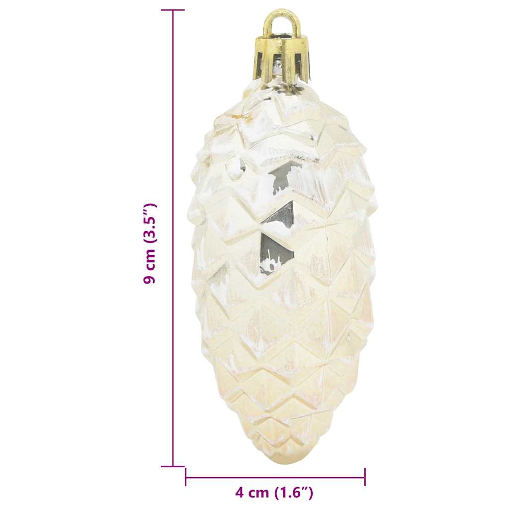 Palla di pino di Natale 40 pz Champagne 4 x 9 cm Plastica