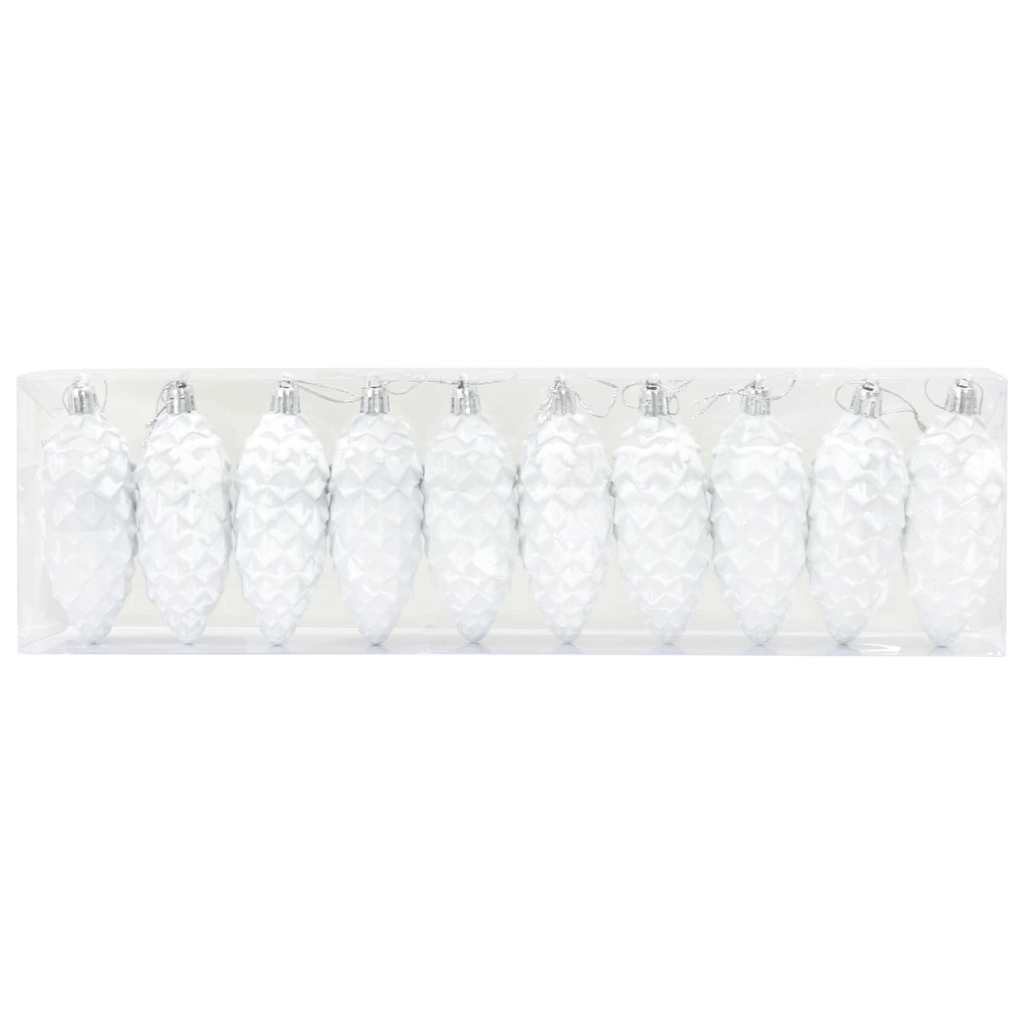 Palla di pino di Natale 40 pz Bianco 4 x 9 cm Plastica