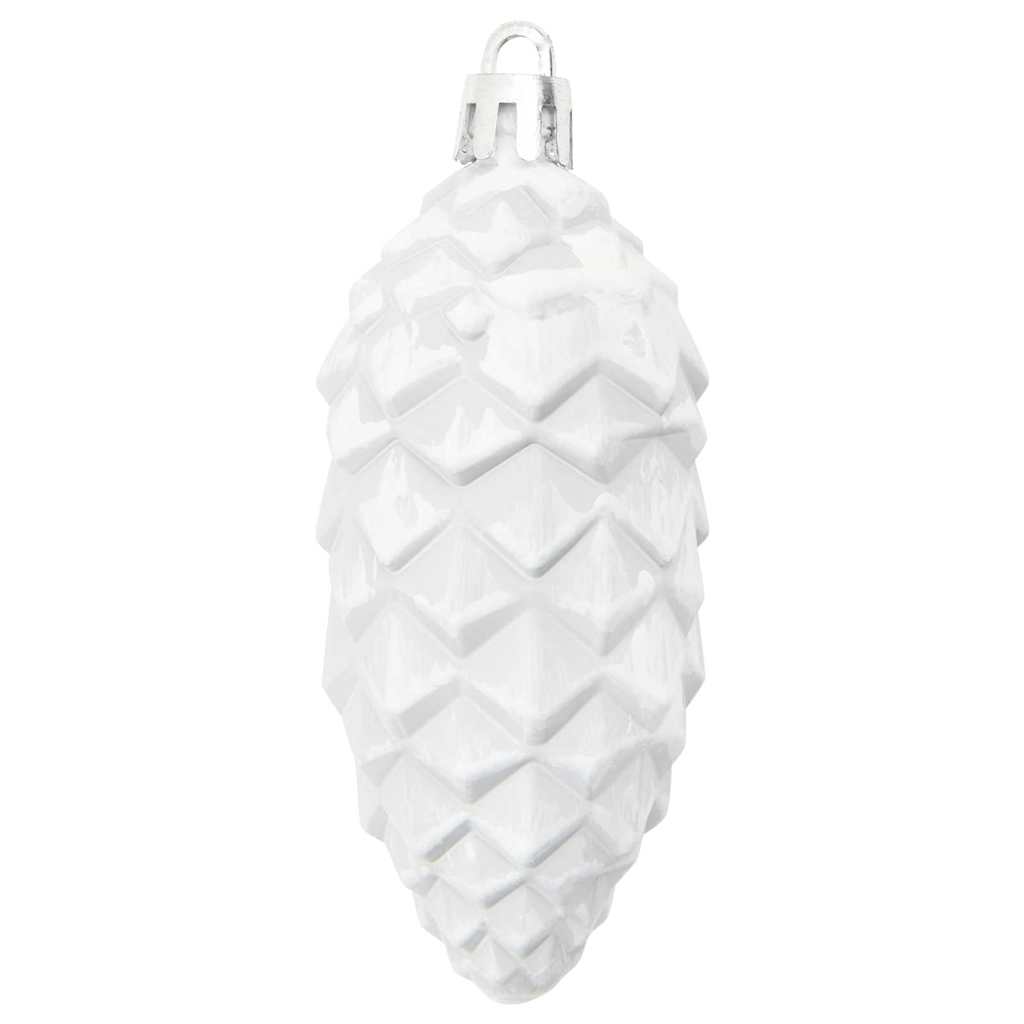 Palla di pino di Natale 40 pz Bianco 4 x 9 cm Plastica