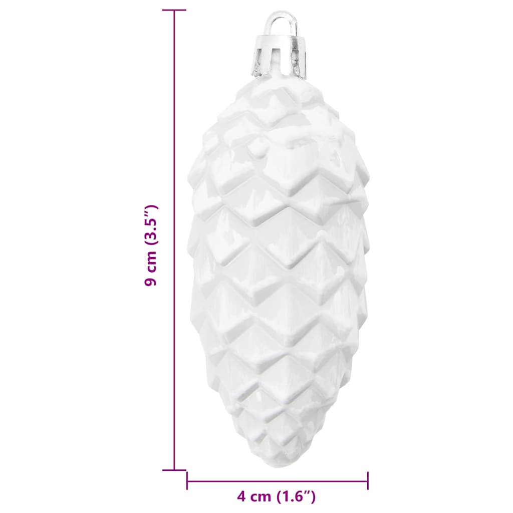 Palla di pino di Natale 40 pz Bianco 4 x 9 cm Plastica