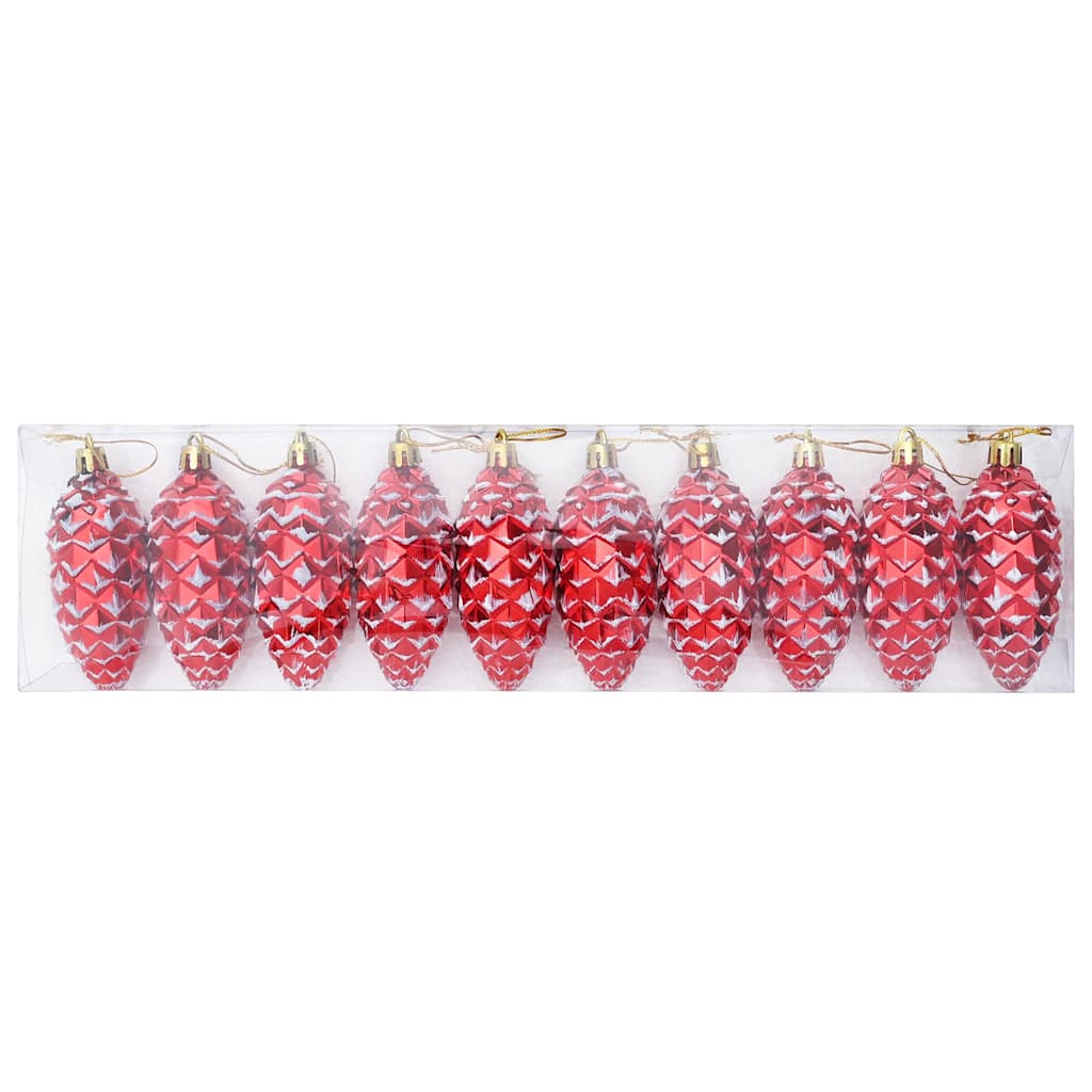 Palla di pino di Natale 40 pz Rosso 4 x 9 cm Plastica