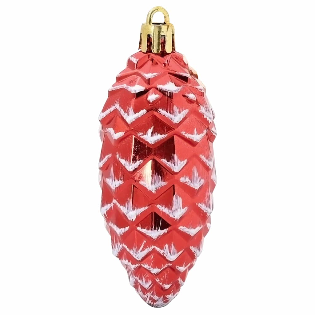 Palla di pino di Natale 40 pz Rosso 4 x 9 cm Plastica