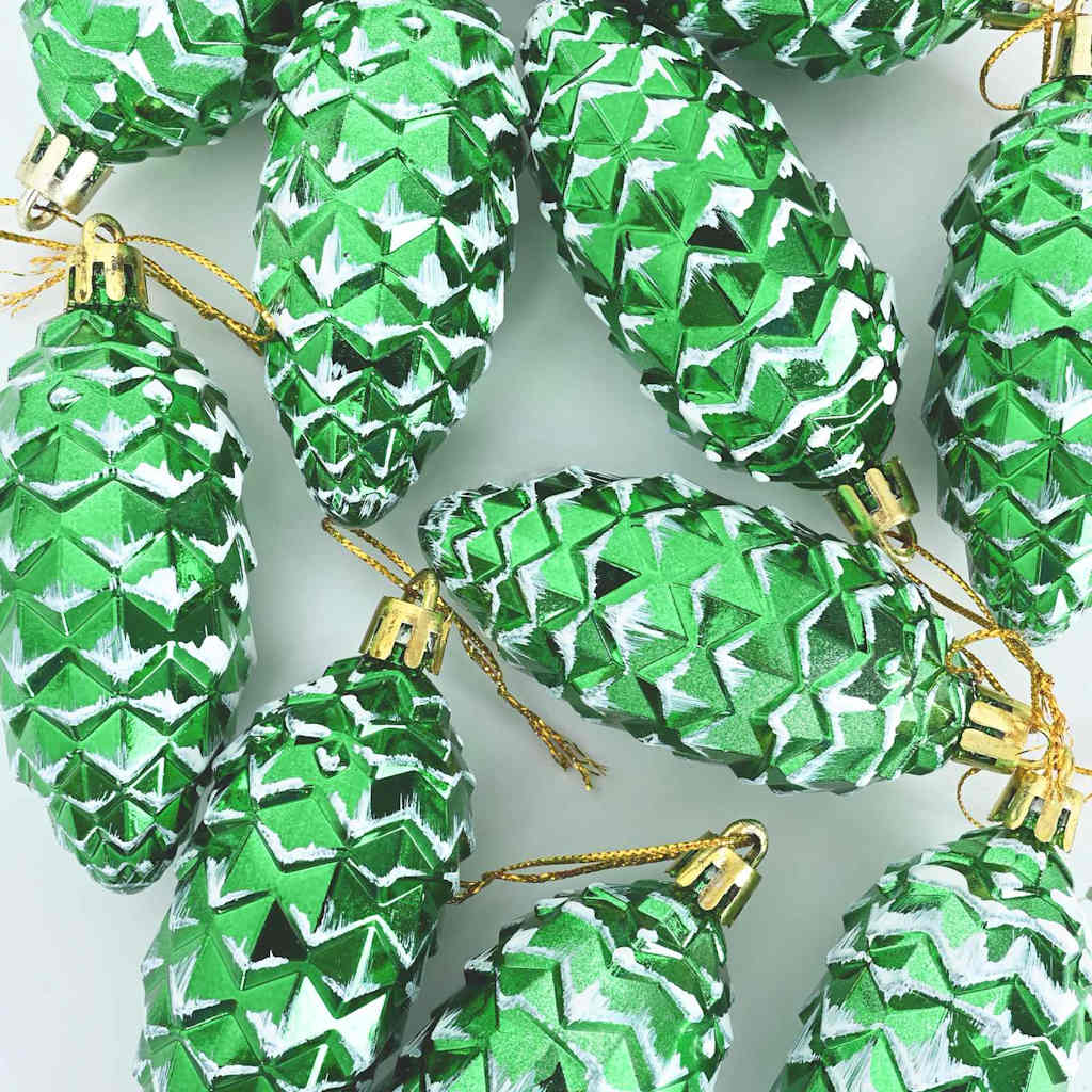 Palla di pino di Natale 40 pz Verde 4 x 9 cm Plastica