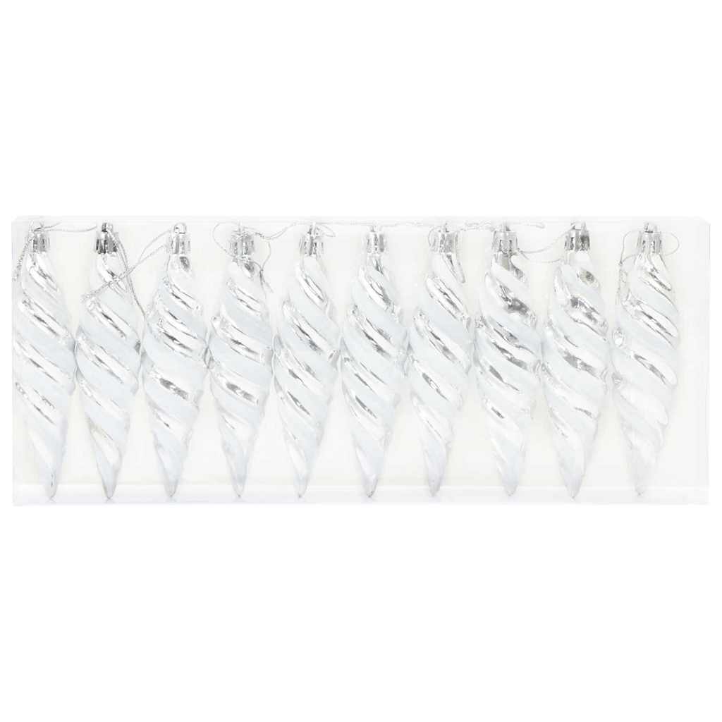 Palla a spirale di Natale 40 pz Argento 3 x 11 cm Plastica