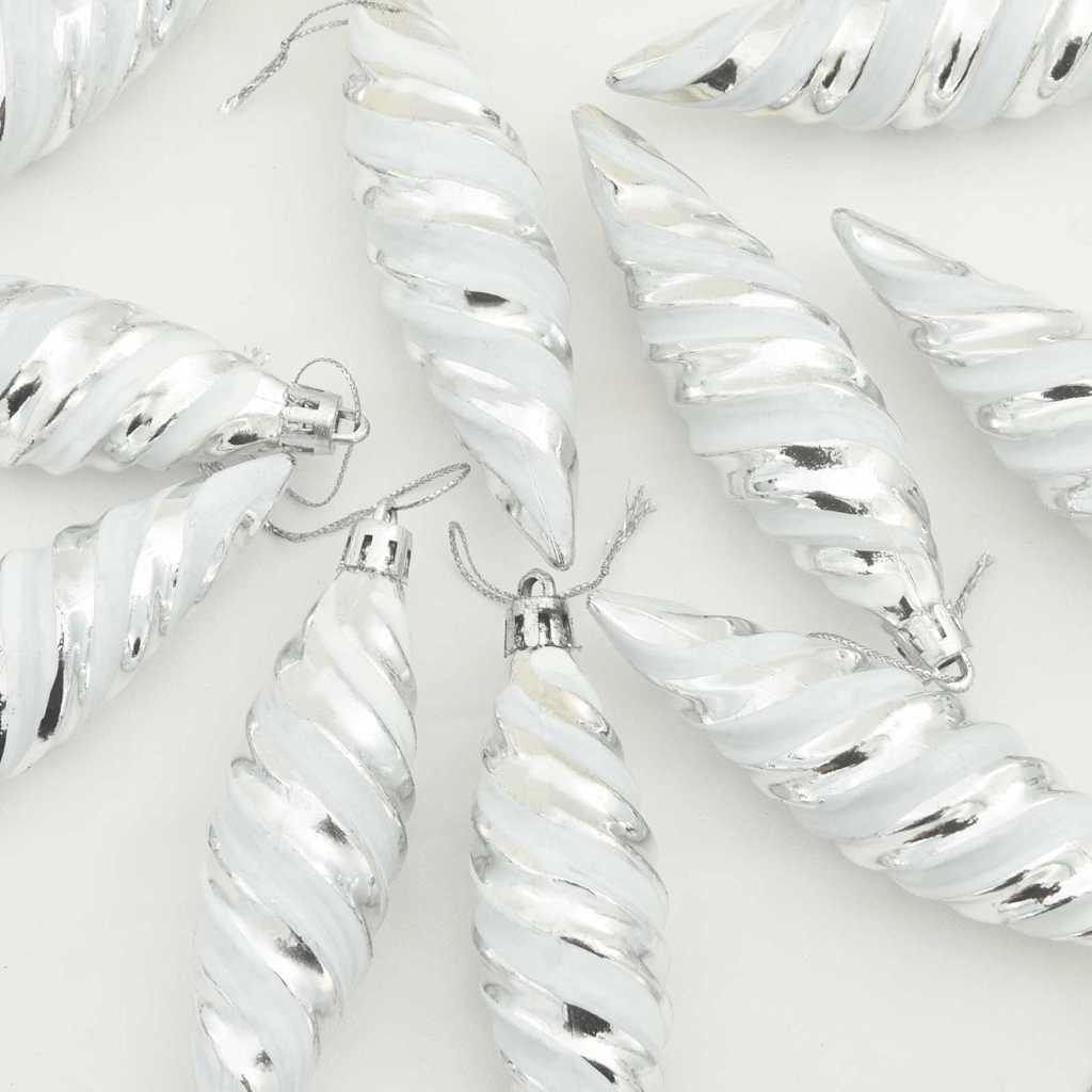 Palla a spirale di Natale 40 pz Argento 3 x 11 cm Plastica