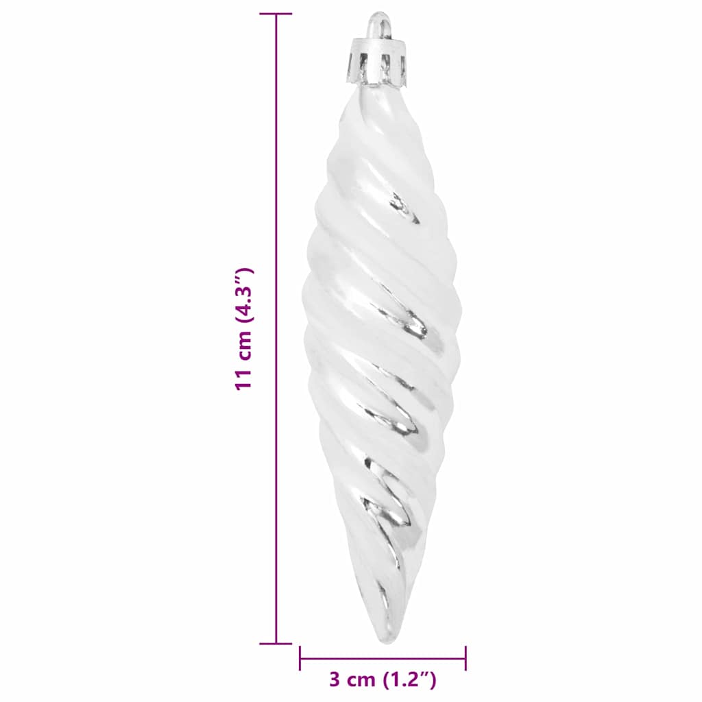 Palla a spirale di Natale 40 pz Argento 3 x 11 cm Plastica