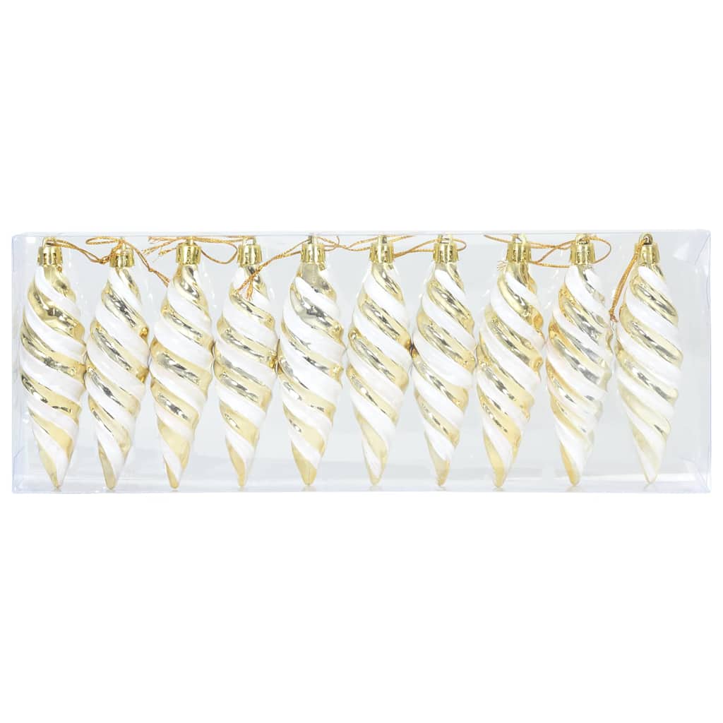 Palla a spirale di Natale 40 pz Oro 3 x 11 cm Plastica