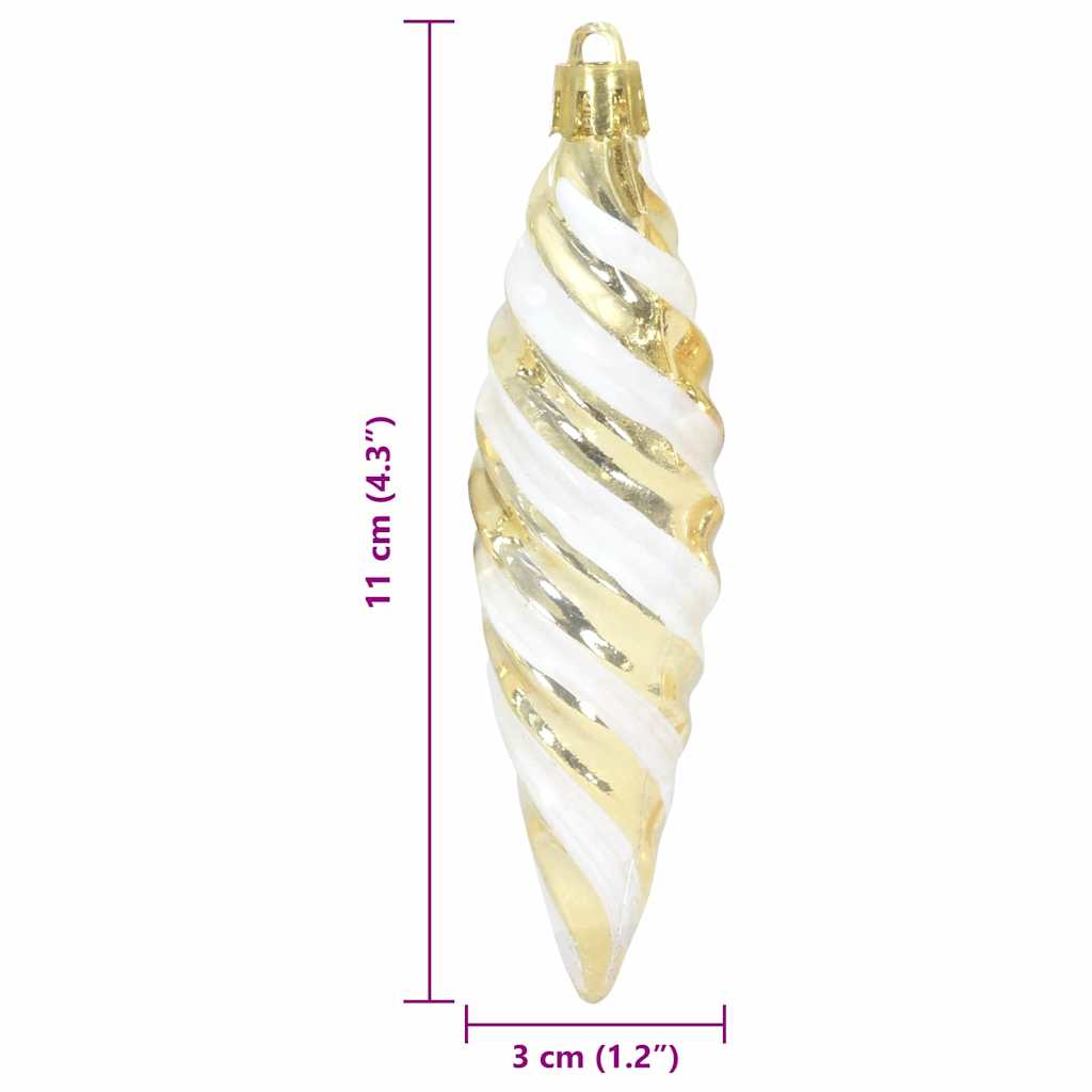 Palla a spirale di Natale 40 pz Oro 3 x 11 cm Plastica
