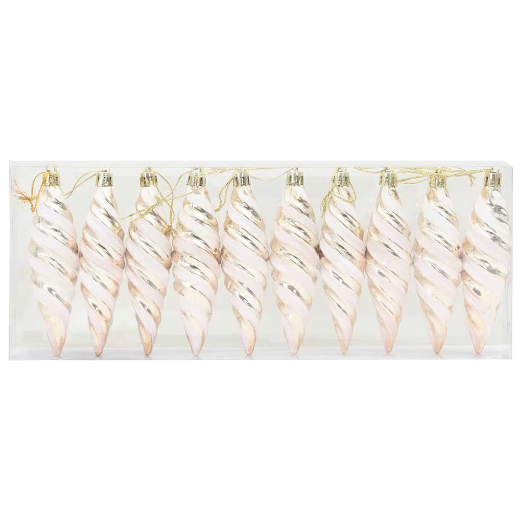 Palla a spirale di Natale 40 pz Champagne 3 x 11 cm Plastica