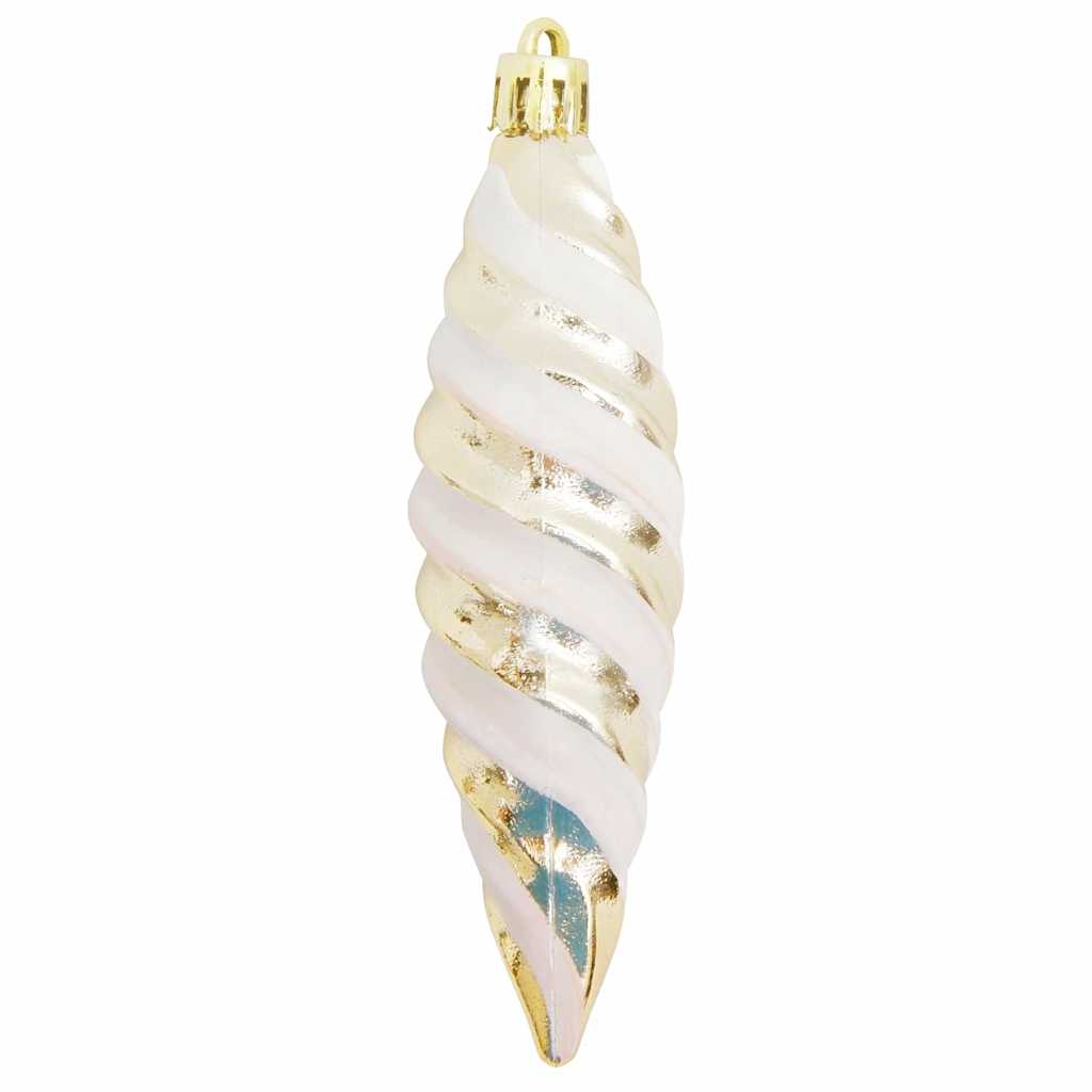 Palla a spirale di Natale 40 pz Champagne 3 x 11 cm Plastica