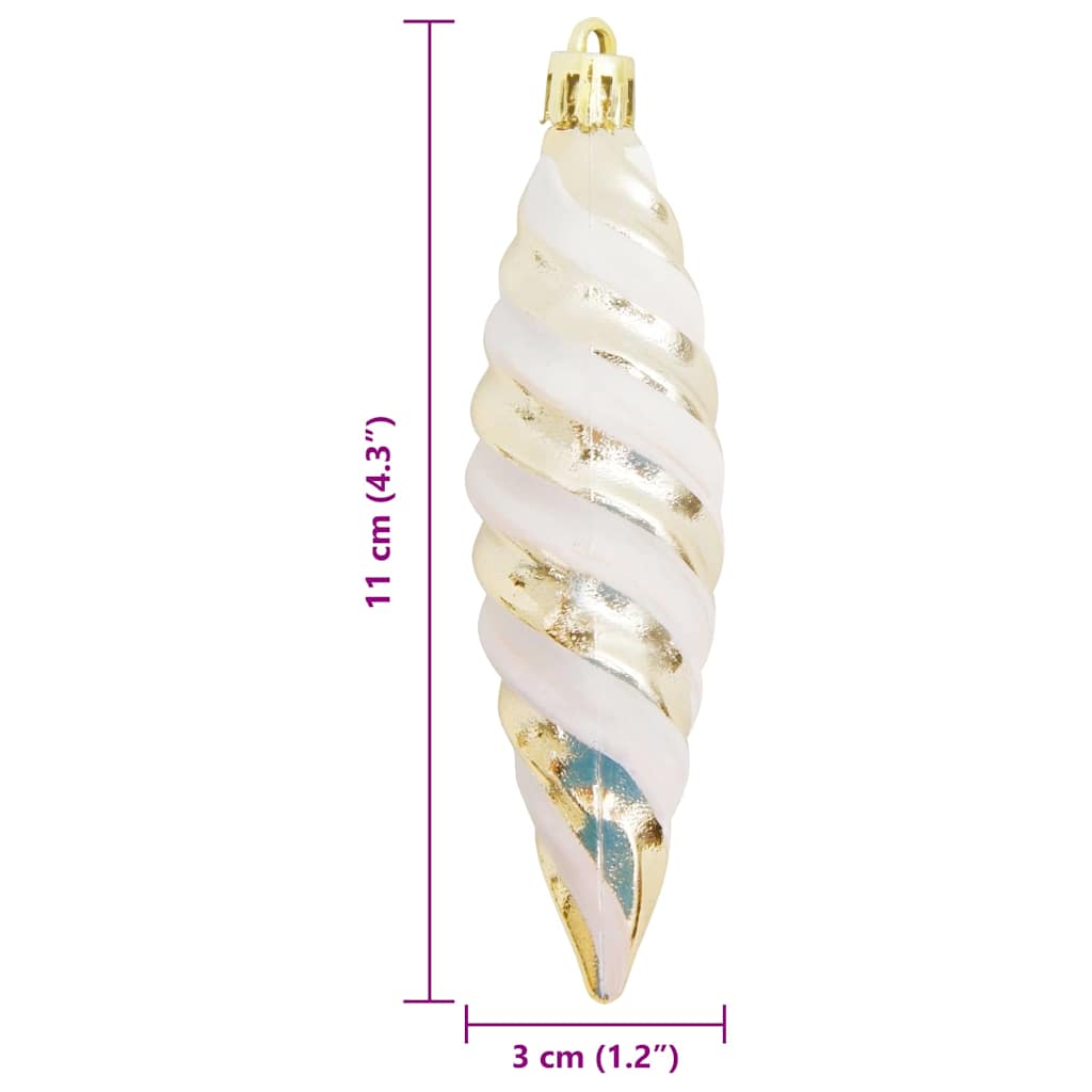 Palla a spirale di Natale 40 pz Champagne 3 x 11 cm Plastica