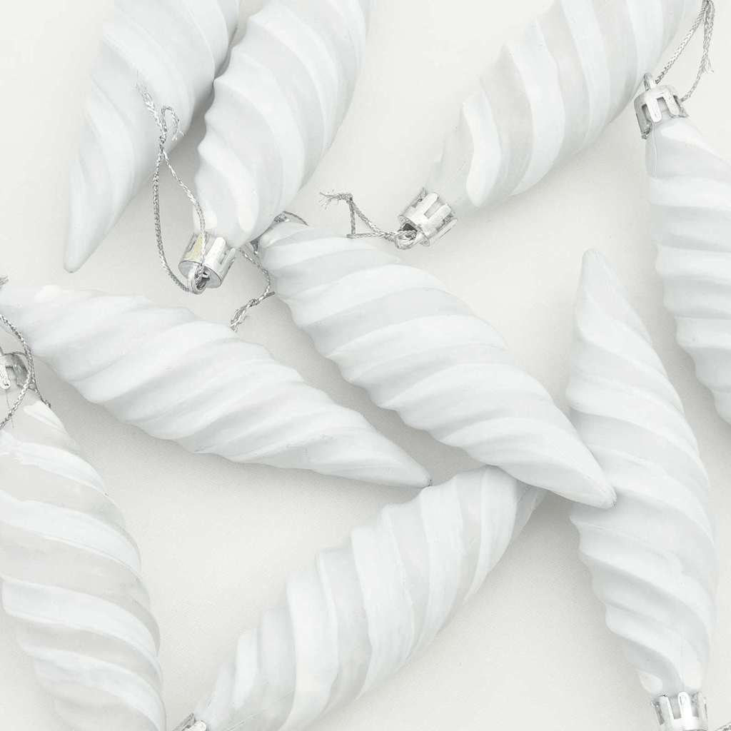 Palla a spirale di Natale 40 pz Bianco 3 x 11 cm Plastica