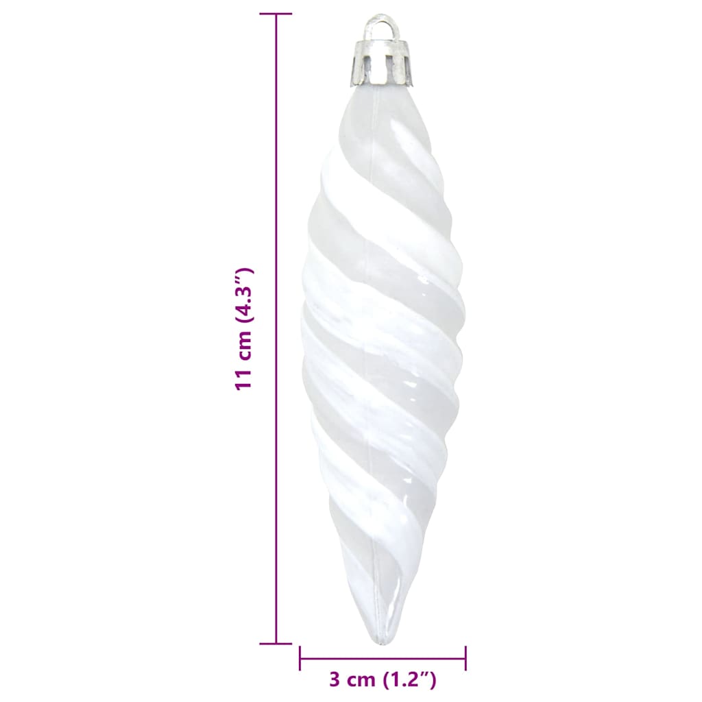 Palla a spirale di Natale 40 pz Bianco 3 x 11 cm Plastica