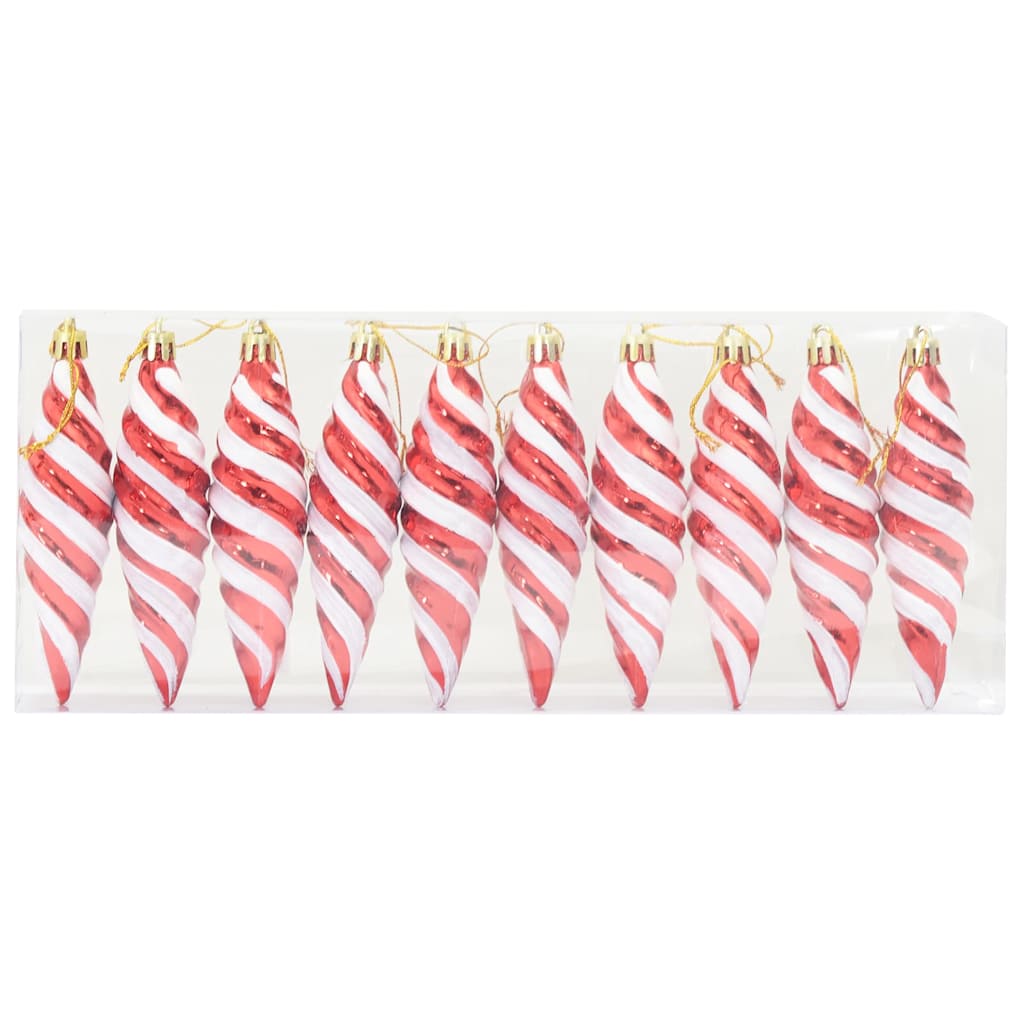 Palla a spirale di Natale 40 pz Rosso 3 x 11 cm Plastica