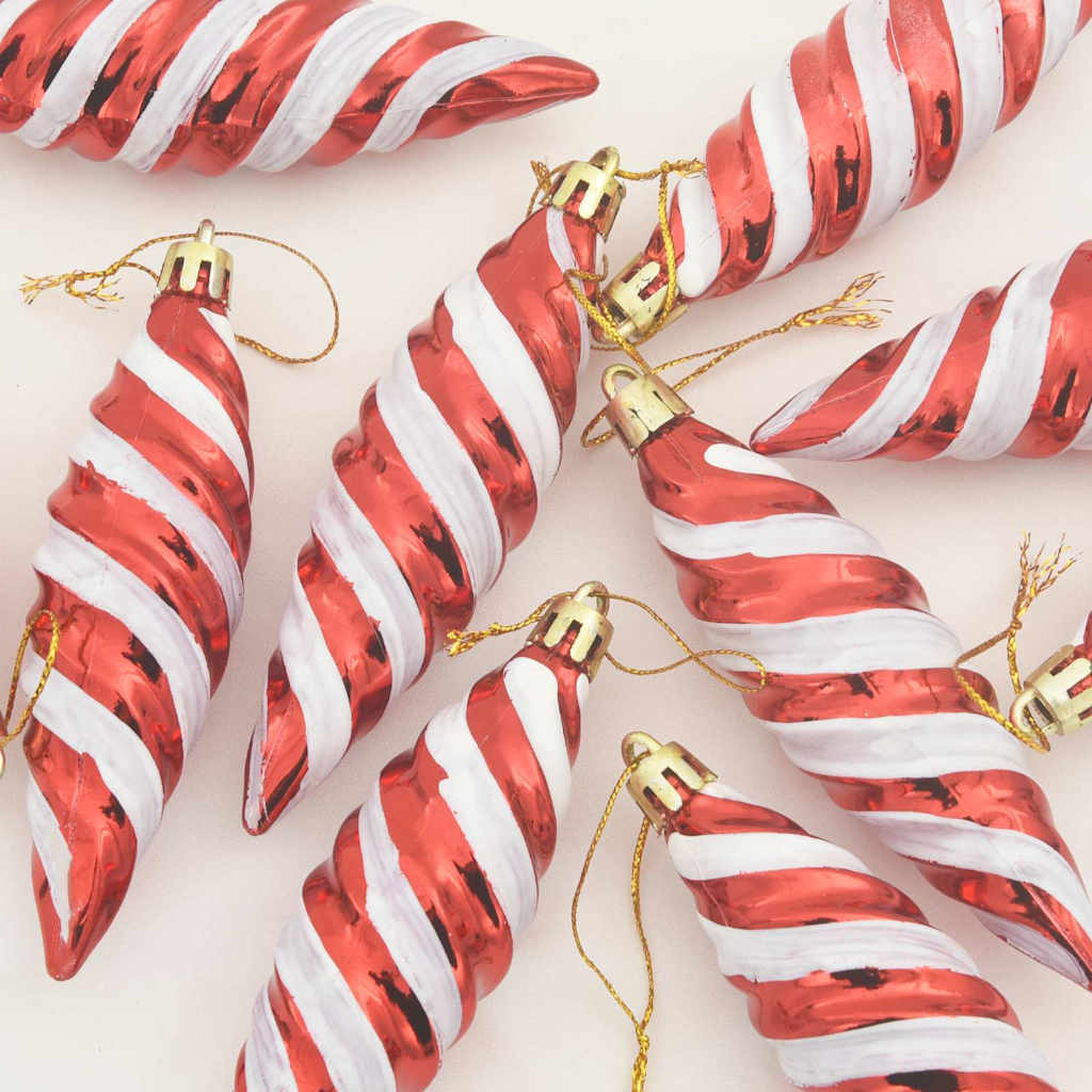 Palla a spirale di Natale 40 pz Rosso 3 x 11 cm Plastica