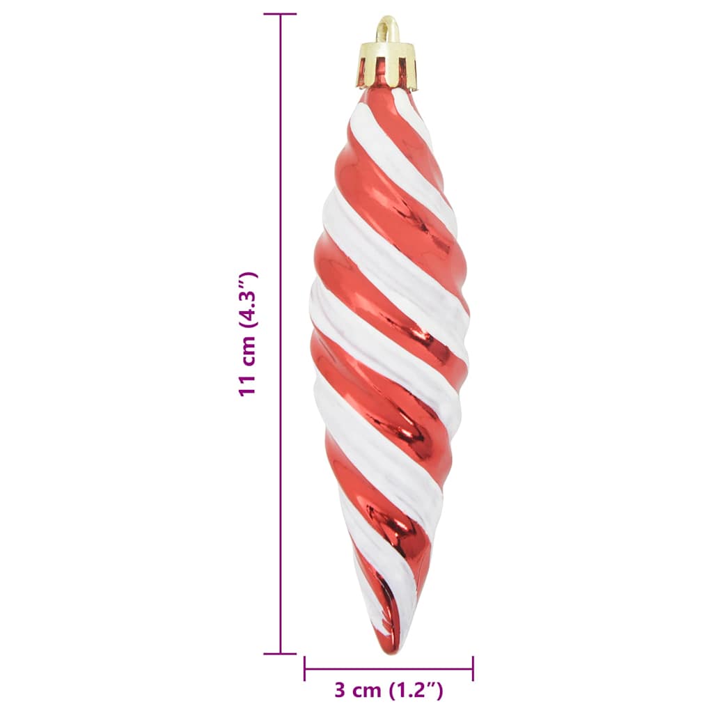Palla a spirale di Natale 40 pz Rosso 3 x 11 cm Plastica