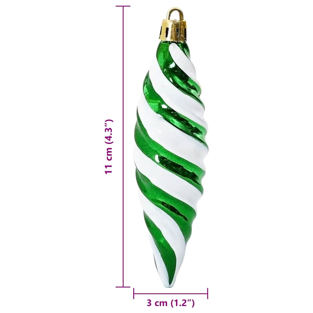 Palla a spirale di Natale 40 pz Verde 3 x 11 cm Plastica