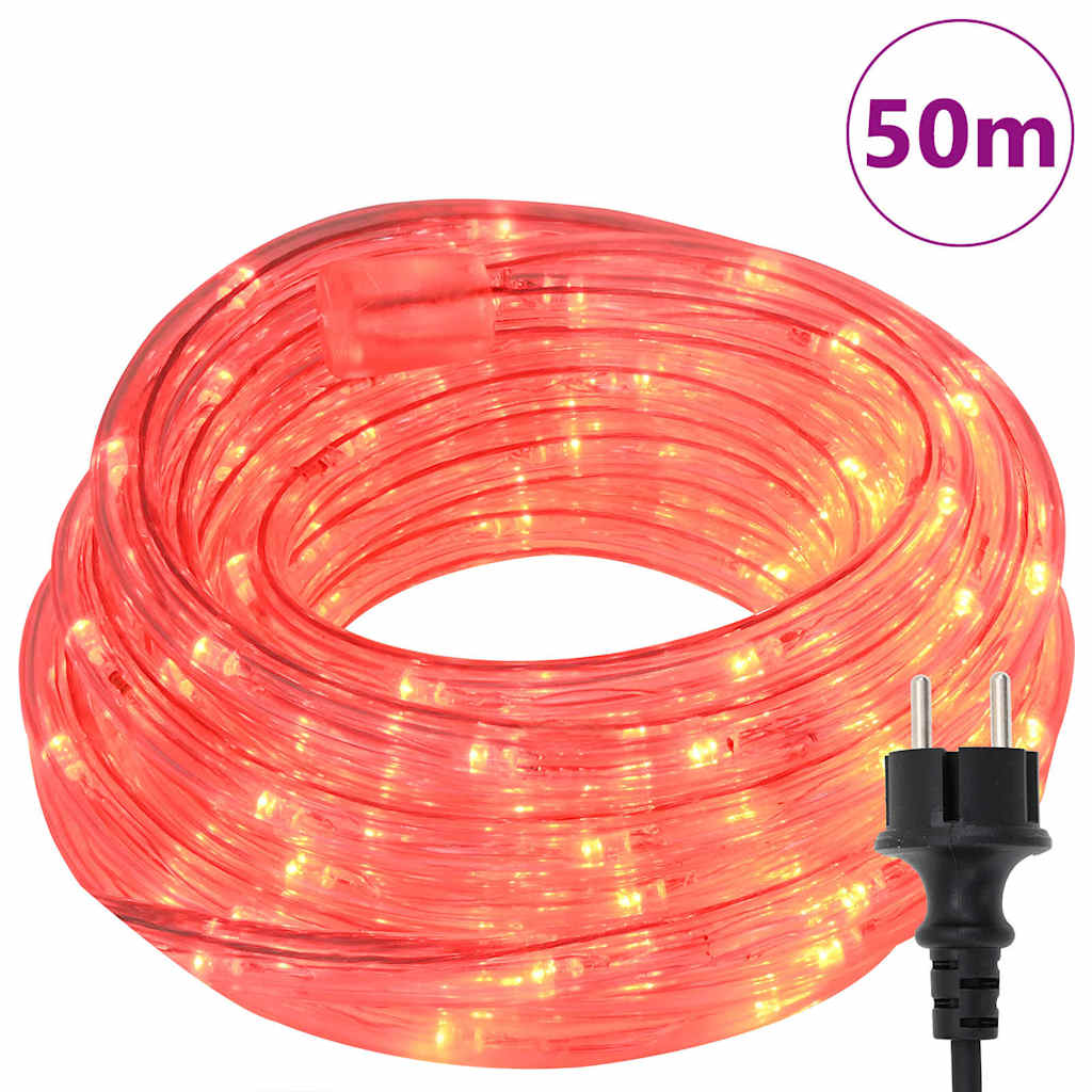 Luce a corda con luci di corda Rosso 50 m PVC