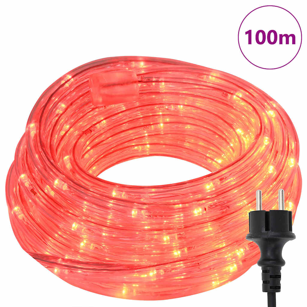 Luce a corda con luci di corda Rosso 100 m PVC
